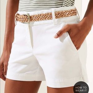 LOFT White Riviera Shorts w/ 4-inch Inseam